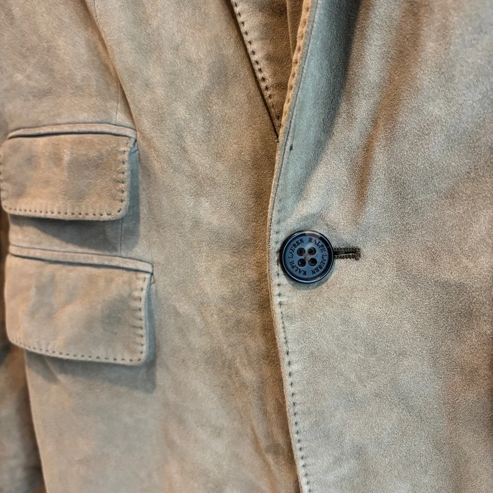 Ralph Lauren Purple Label Suede Jacket Women’s 10 *read* - Picture 7 of 9